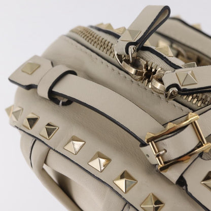 Valentino Garavani Rockstud Leather, Beige, Leather, Tote Bag