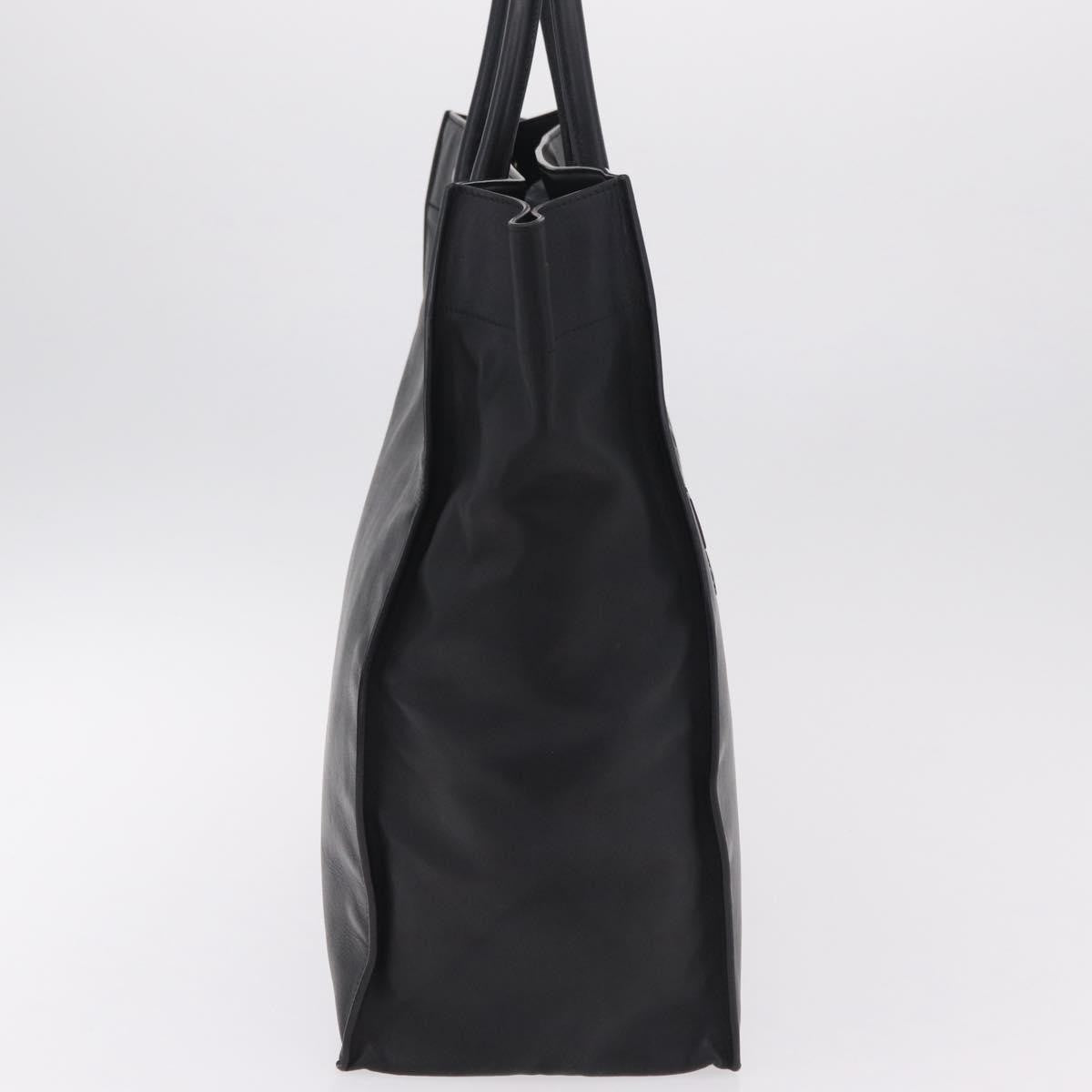 Saint Laurent Rive Gauche Shopper Embossed Leather, Black, Leather, Tote Bag