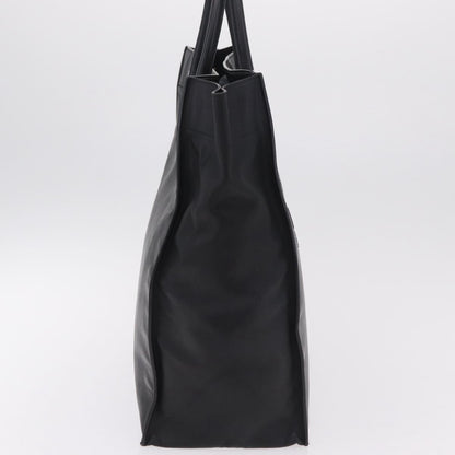 Saint Laurent Rive Gauche Shopper Embossed Leather, Black, Leather, Tote Bag