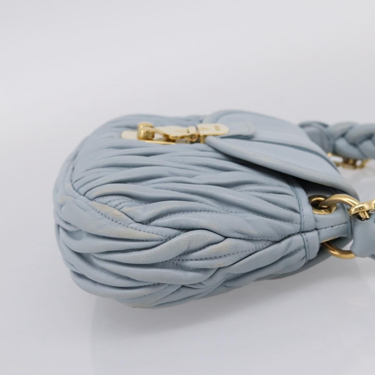 Miu Miu Coffer Hobo Matelasse Leather, Blue, Leather, Handbag