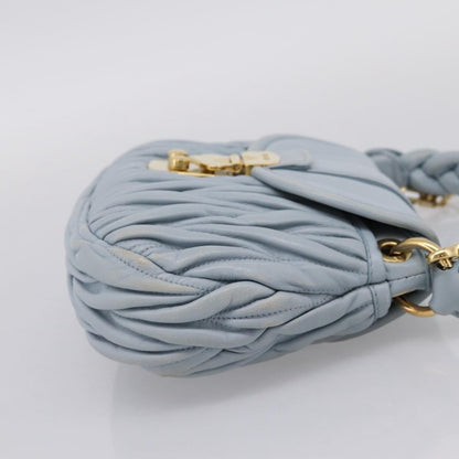 Miu Miu Coffer Hobo Matelasse Leather, Blue, Leather, Handbag