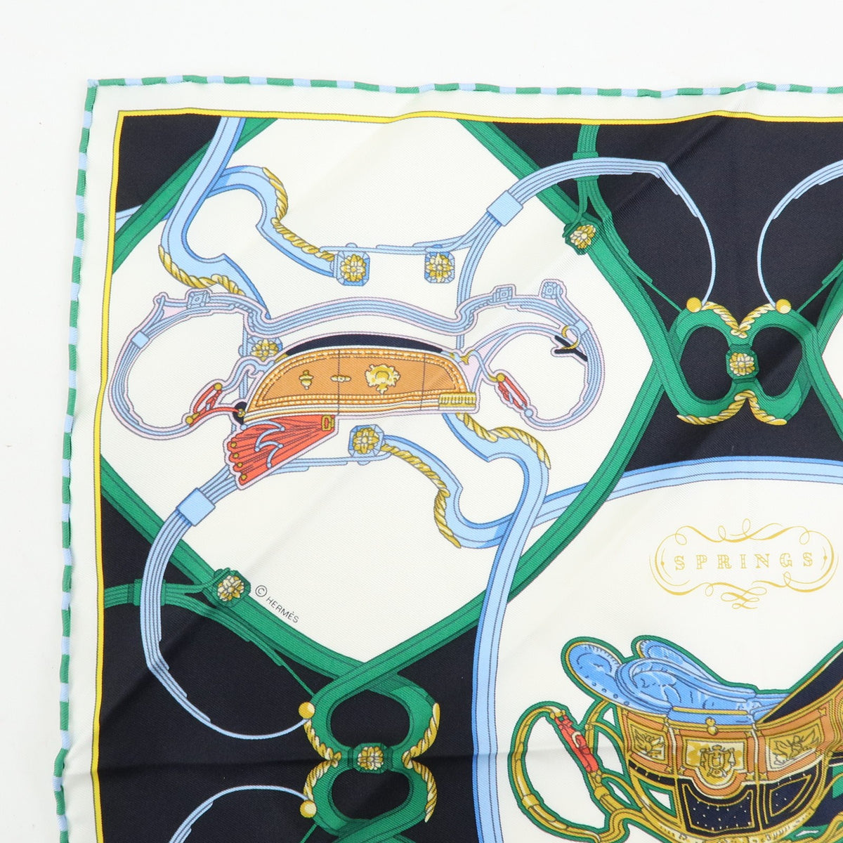Hermes Carré 42 Silk, Blue, Silk, Scarf