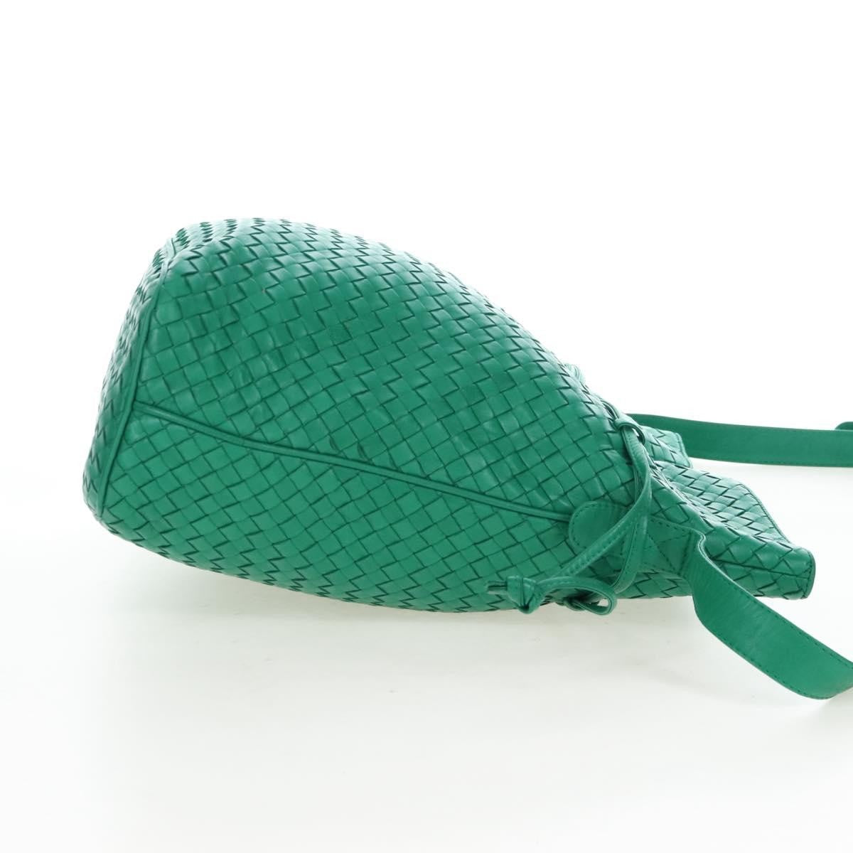 Bottega Veneta Intrecciato Shoulder Leather, Green, Leather, Shoulder Bag