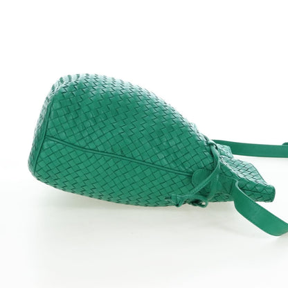 Bottega Veneta Intrecciato Shoulder Leather, Green, Leather, Shoulder Bag