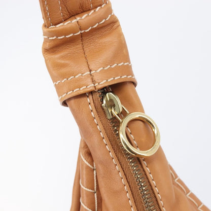 Celine Shoulder Leather, Brown, Leather, Shoulder Bag