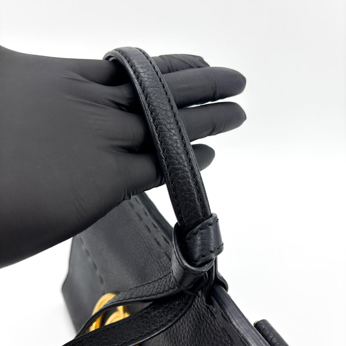 Gucci GG Marmont Top Handle Leather, Black, Leather, Handbag