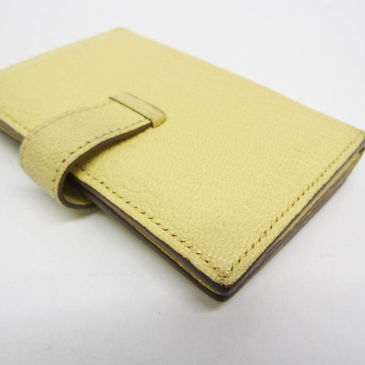Hermes Bearn Chevre Mysore, Yellow, Leather, Wallet