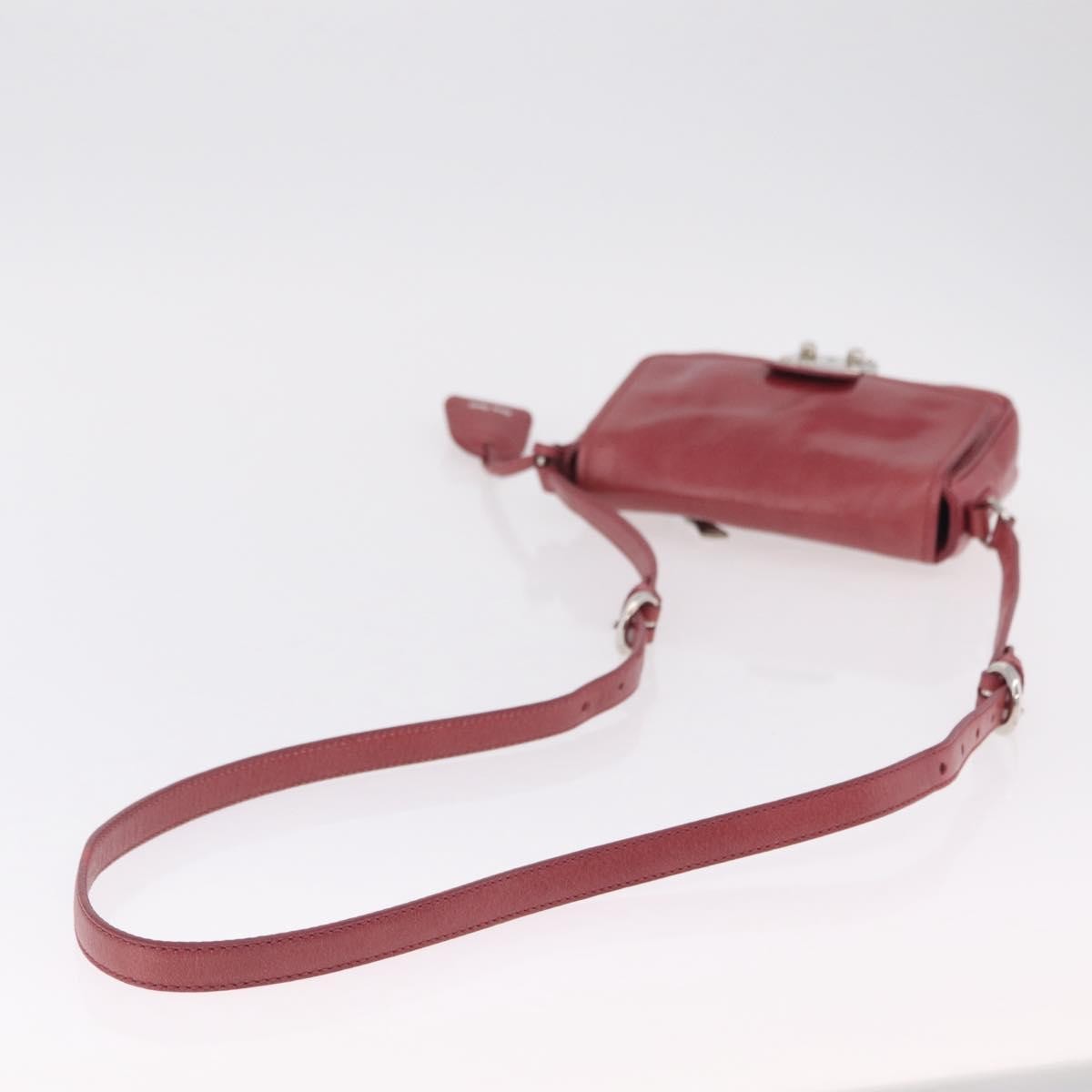 Miu Miu Madras Shoulder Leather, Pink, Leather, Crossbody Bag