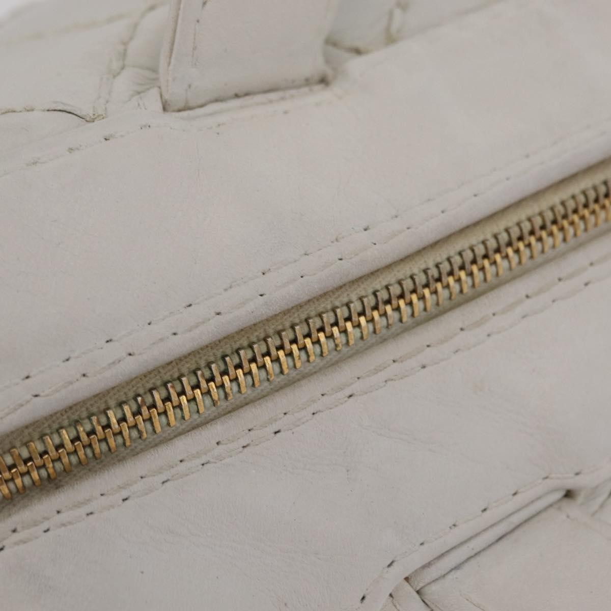 Chanel Vintage CC Zip Around Bowler Quilted Caviar, White, Leather, Handbag