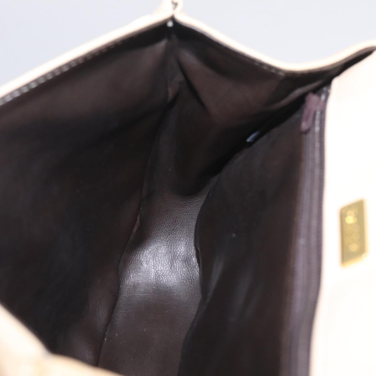 Bally Vintage Chain Quilted Leather, Neutral, Leather, Shoulder Bag