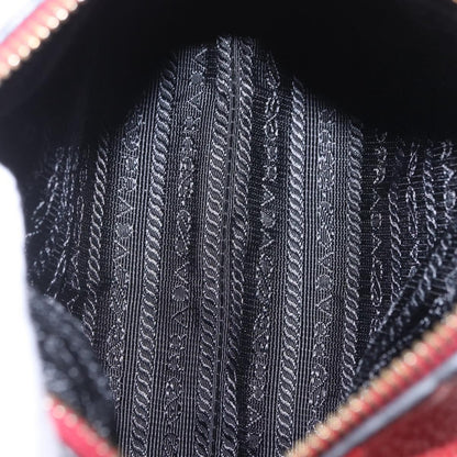 Prada Barrel Vitello Phenix, Red, Leather, Crossbody Bag