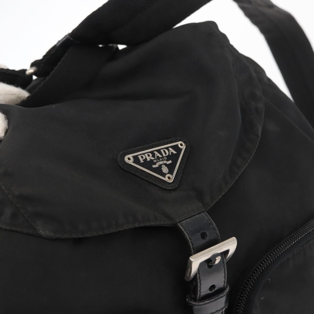 Prada Double Front Pocket Tessuto, Black, Nylon, Backpack