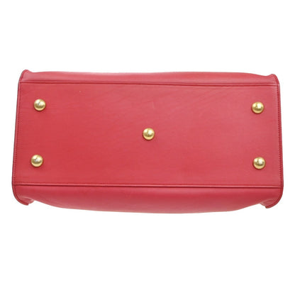 Saint Laurent Classic Y Cabas Leather, Red, Leather, Tote Bag