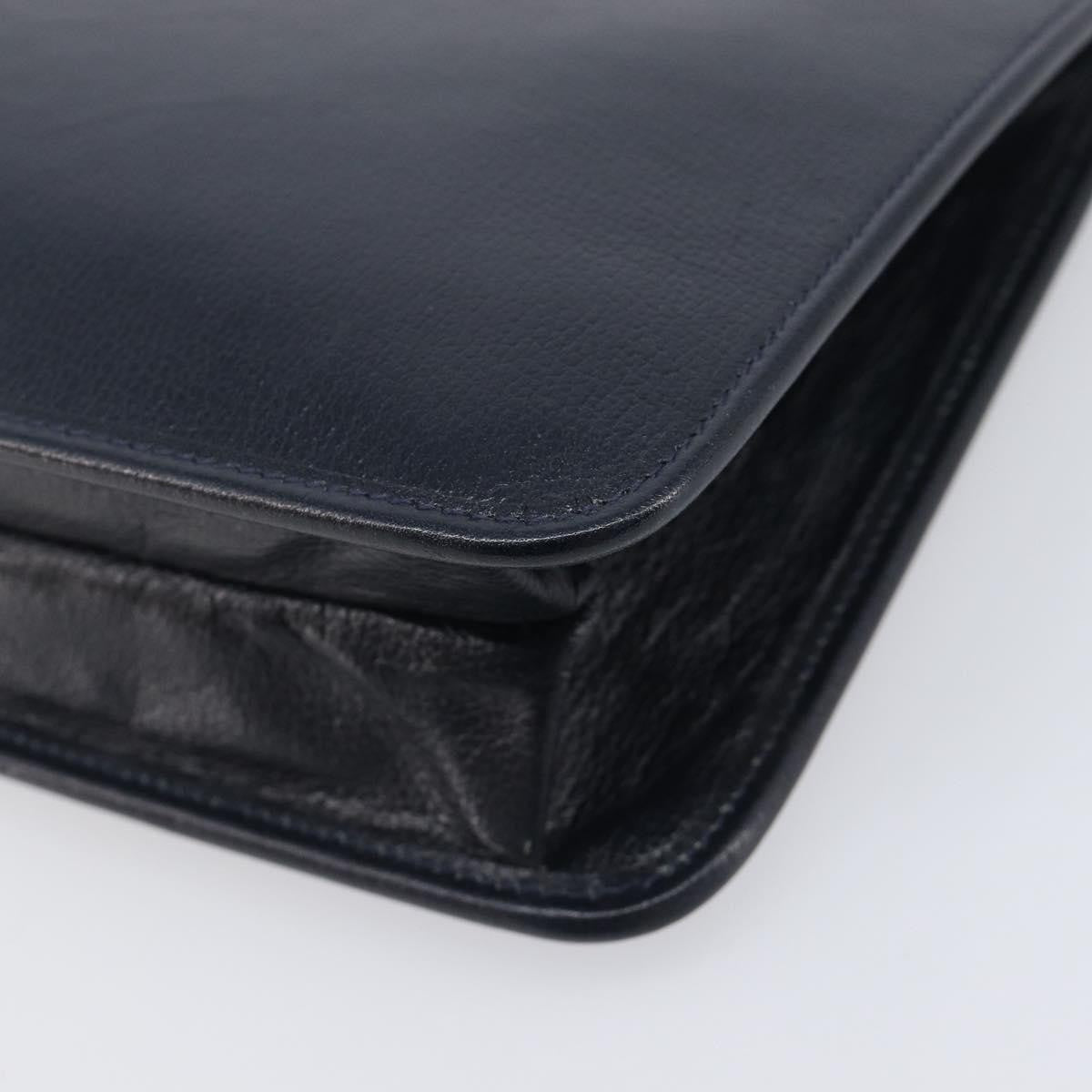 Christian Dior Homme Logo Clutch Leather, Navy, Leather, Clutch