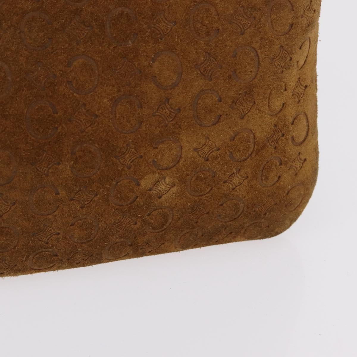 Celine C Macadam Shoulder Suede, Brown, Suede, Handbag