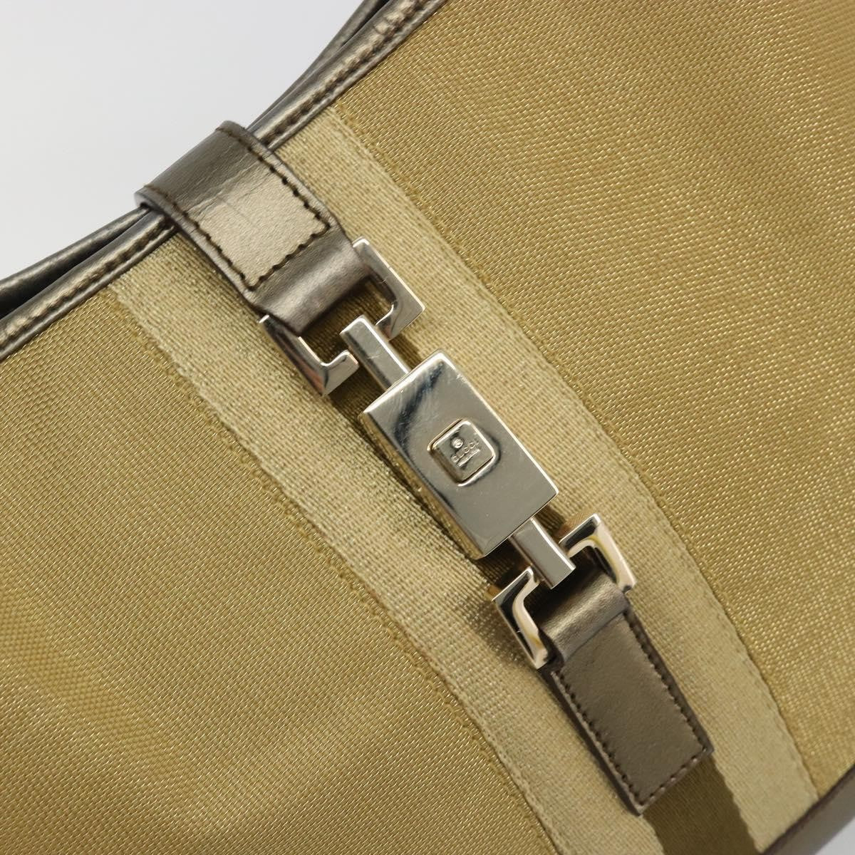 Gucci Web Jackie O Hobo Canvas, Gold, Canvas, Shoulder Bag