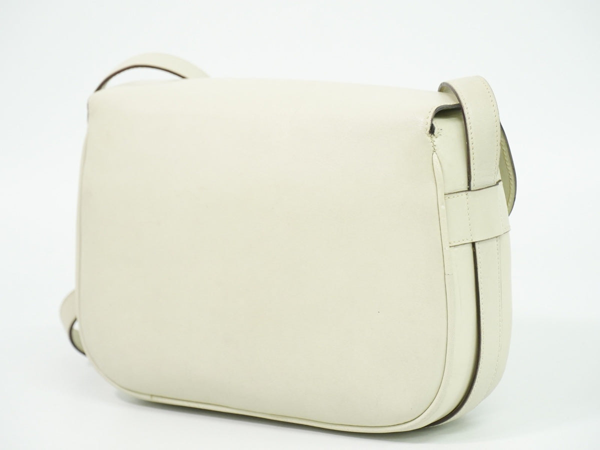 Celine Flap Shoulder Leather, Beige, Leather, Shoulder Bag