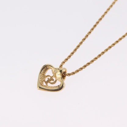 Christian Dior Vintage CD Heart Pendant Metal, Gold, Metal, Necklace
