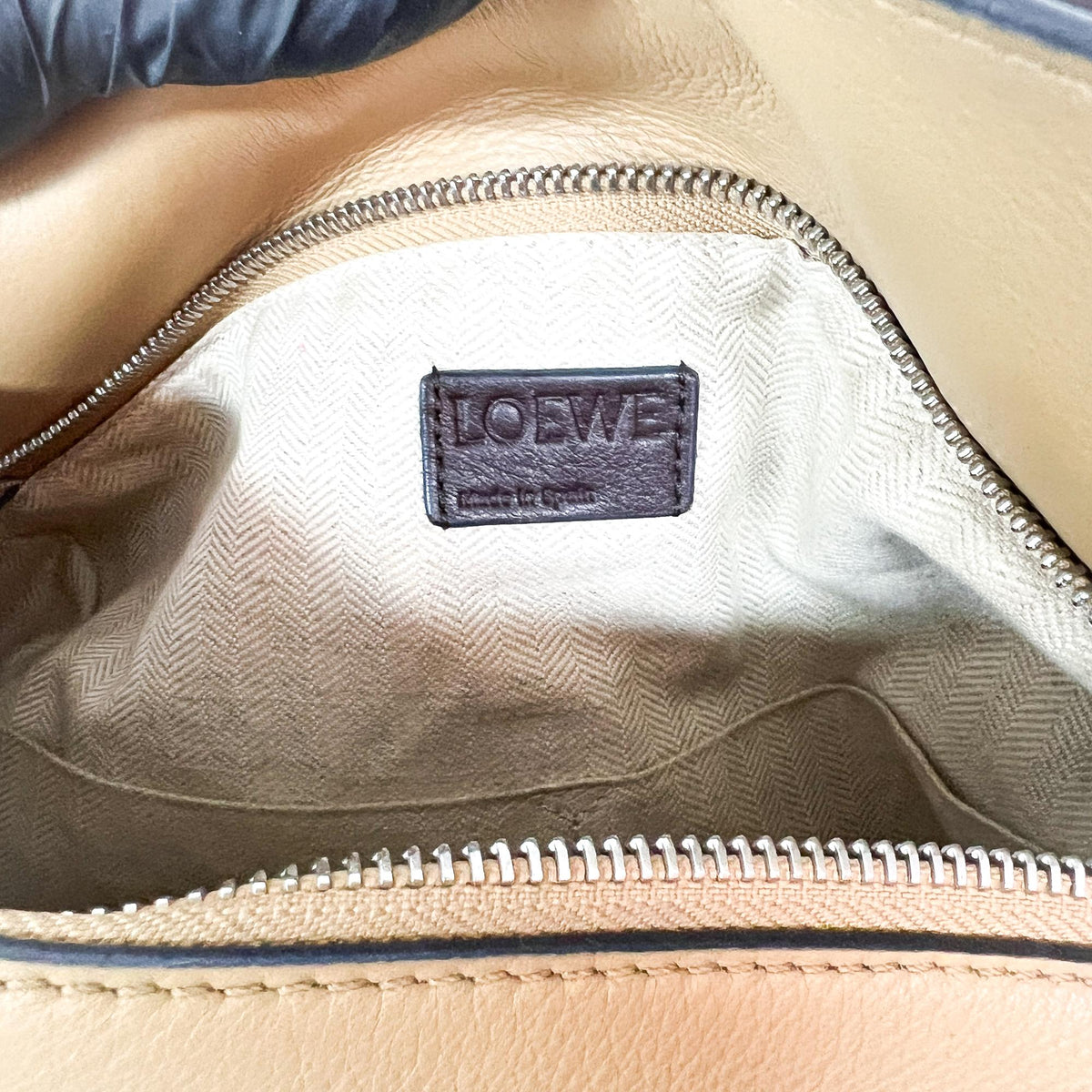 Loewe Puzzle Patchwork Leather, Brown, Calfskin, Handbag