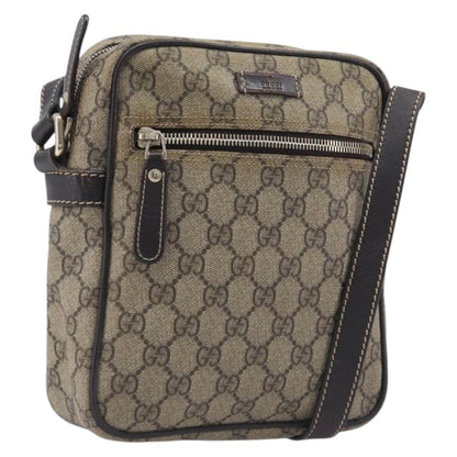 Gucci Front Zip Pocket Messenger GG Coated Canvas, Beige, Canvas, Shoulder Bag