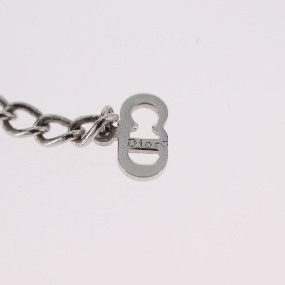 Christian Dior D logo Pendant Metal, Silver, Metal, Necklace