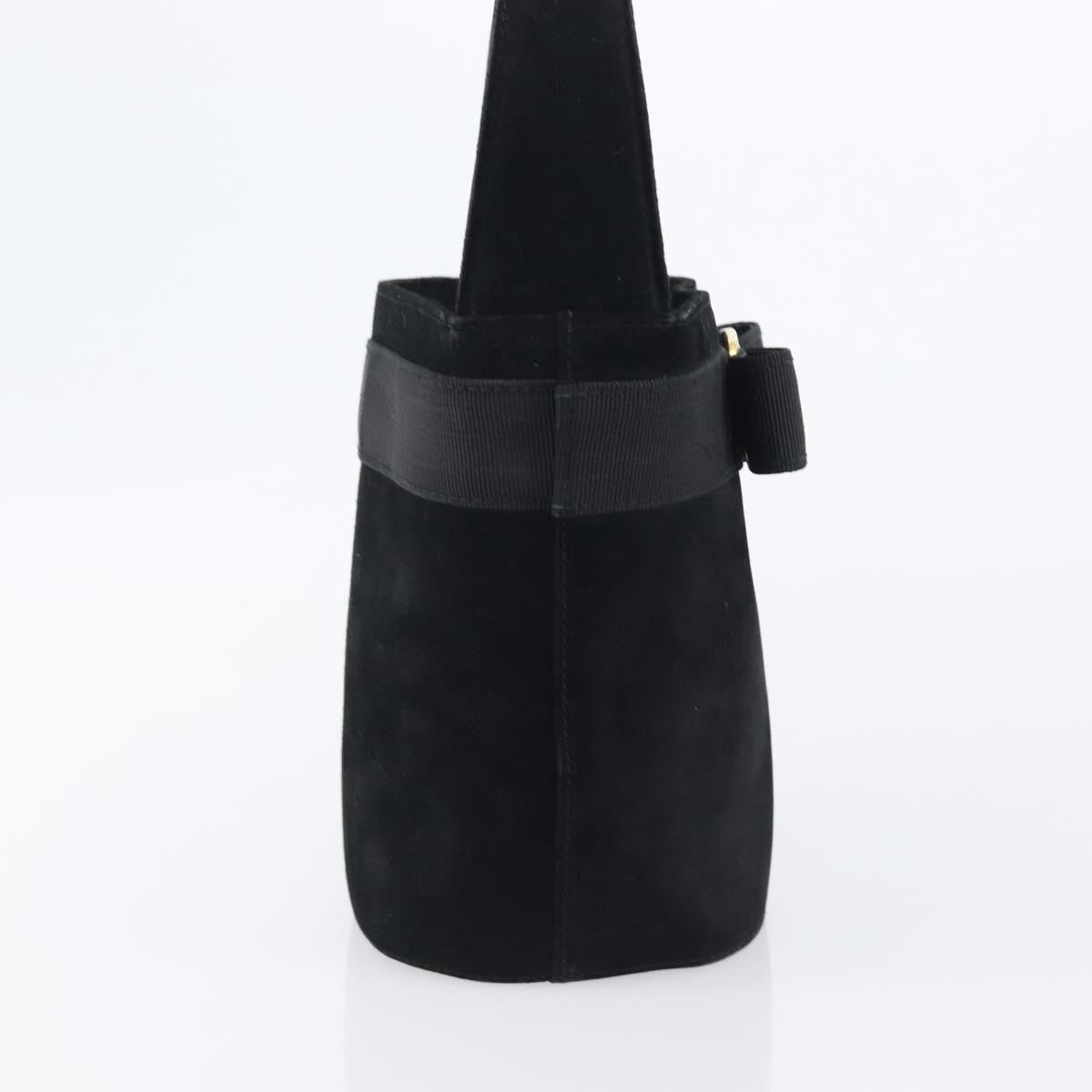 Salvatore Ferragamo Vala Suede, Black, Suede, Shoulder Bag