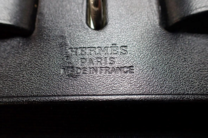 Hermes Herbag Zip Leather and Toile, BLACK, CANVAS, Handbag