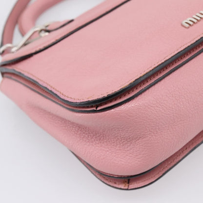 Miu Miu Beau Top Handle Leather, Pink, Leather, Handbag
