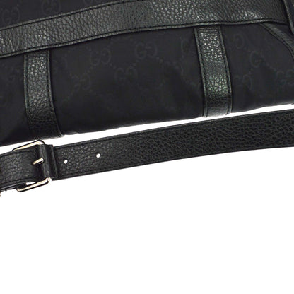 Gucci Buckle Messenger GG Canvas, Black, Canvas, Handbag