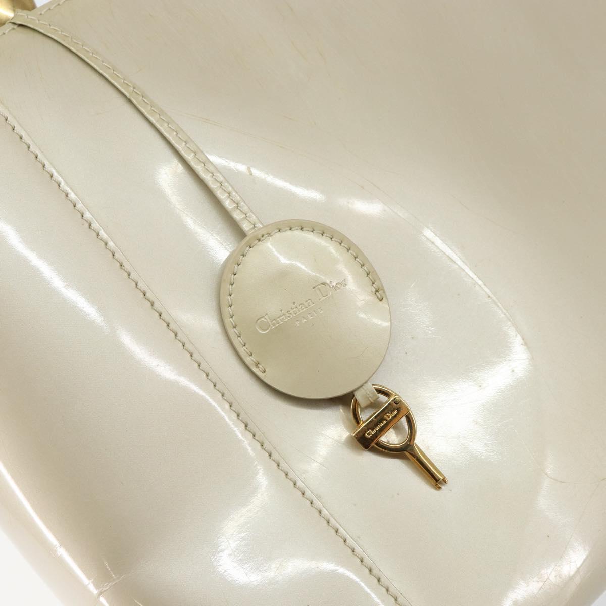 Christian Dior Diorissimo Tote Patent leather, BEIGE, LEATHER, Tote bag