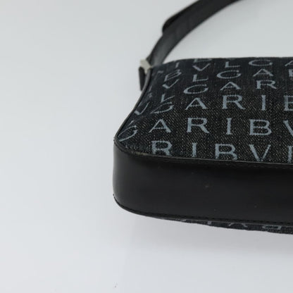 Bvlgari Logomania Canvas, Black, Canvas, Shoulder Bag