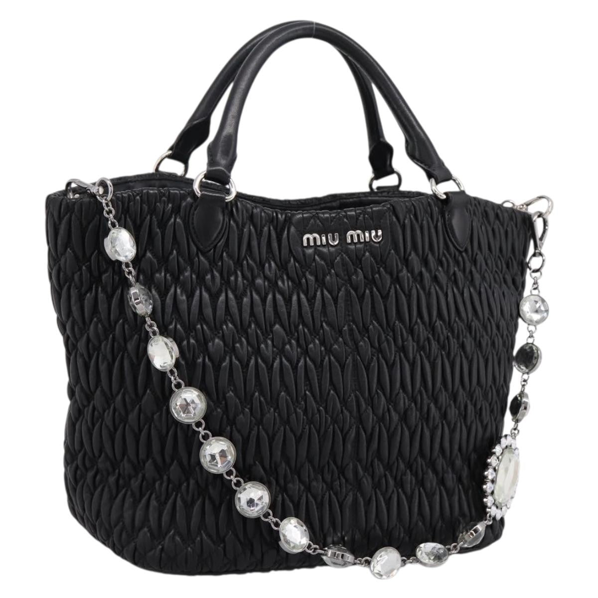 Miu Miu Shopper Tote Matelasse Leather, Black, Leather, Handbag