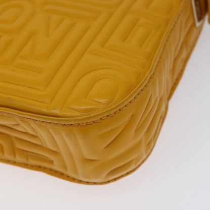 Fendi Baguette NM Bag Zucca Embossed Leather, YELLOW, LEATHER, Shoulder bag