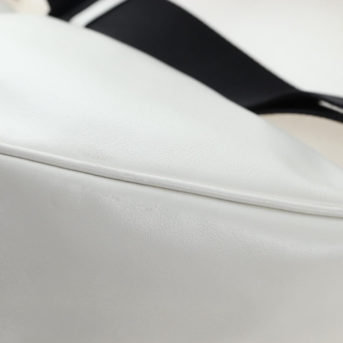 Prada Triangle Logo Wristlet Embossed Leather, White, Leather, Clutch