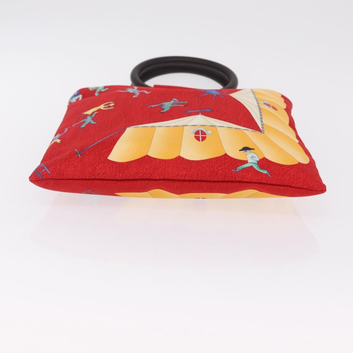 Bvlgari Handbag Canvas, Red, Silk, Handbag