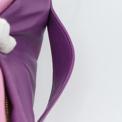 Prada Fold Over Chain Flap Soft Calf, Purple, Leather, Handbag