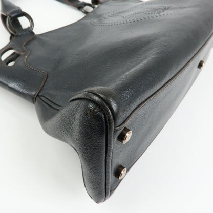 Cartier Marcello Leather, Black, Leather, Handbag
