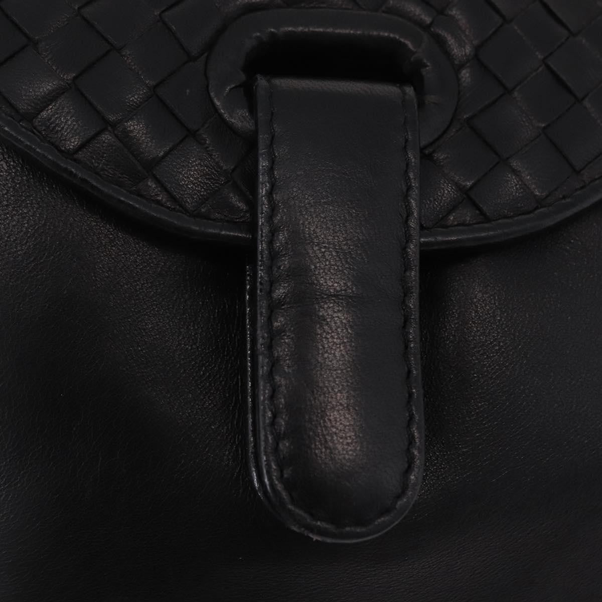 Bottega Veneta Backpack Leather with Intrecciato, Black, Leather, Backpack