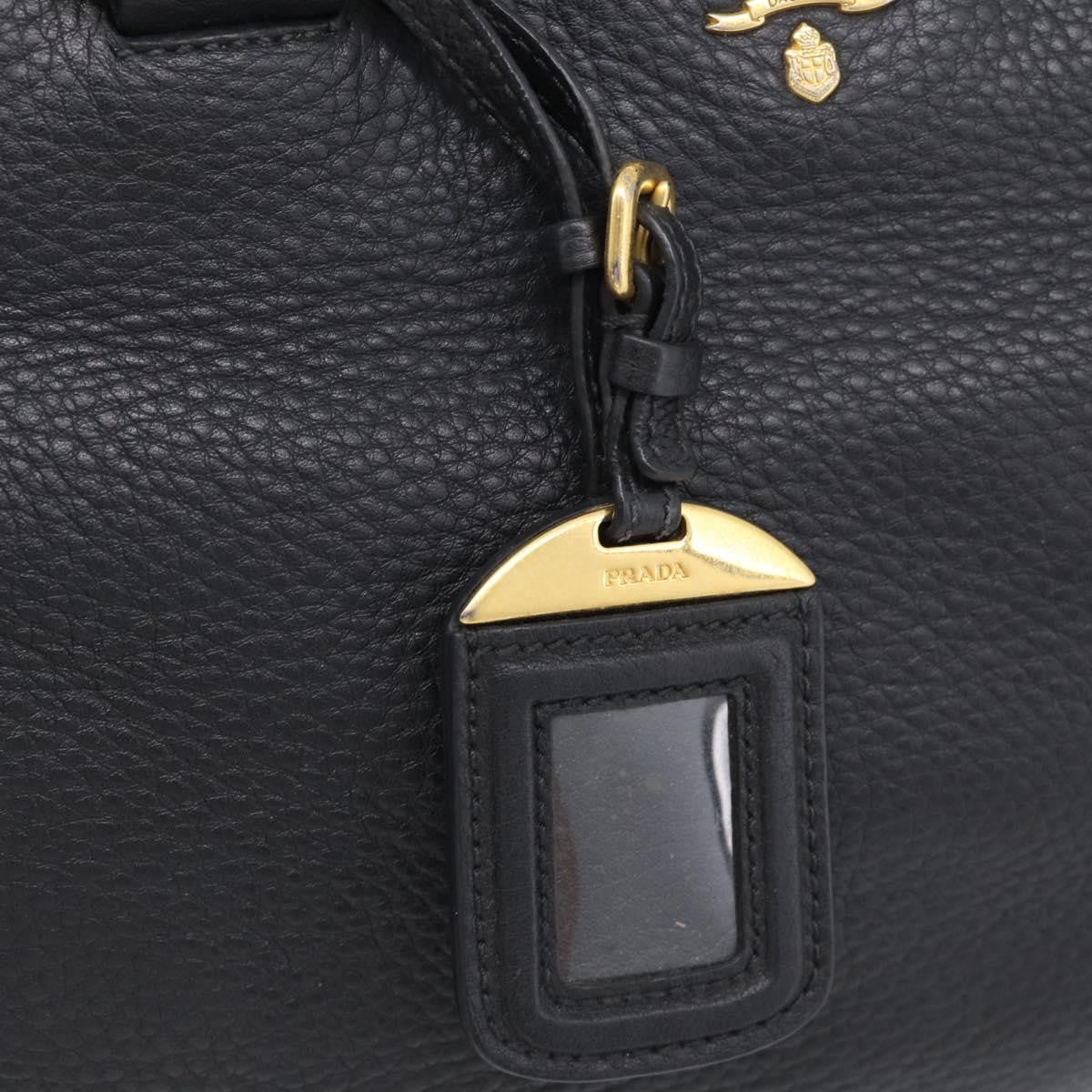 Prada Vintage Leather, Black, Leather, Handbag