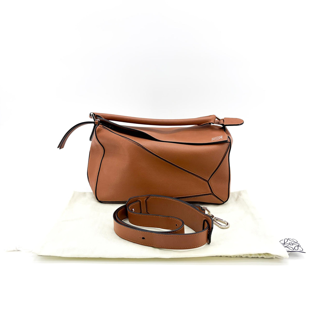 Loewe Puzzle Leather, Brown, Leather, Handbag