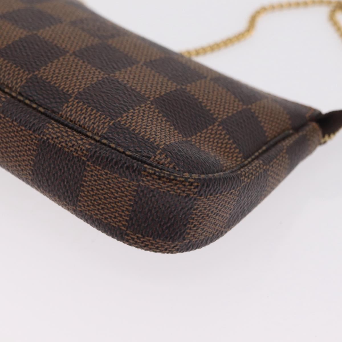 Louis Vuitton Pochette Accessoires Damier, Brown, Canvas, Clutch