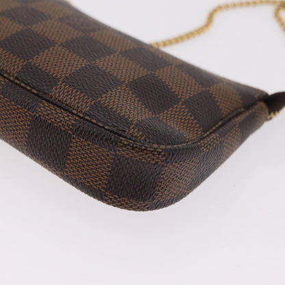 Louis Vuitton Pochette Accessoires Damier, Brown, Canvas, Clutch