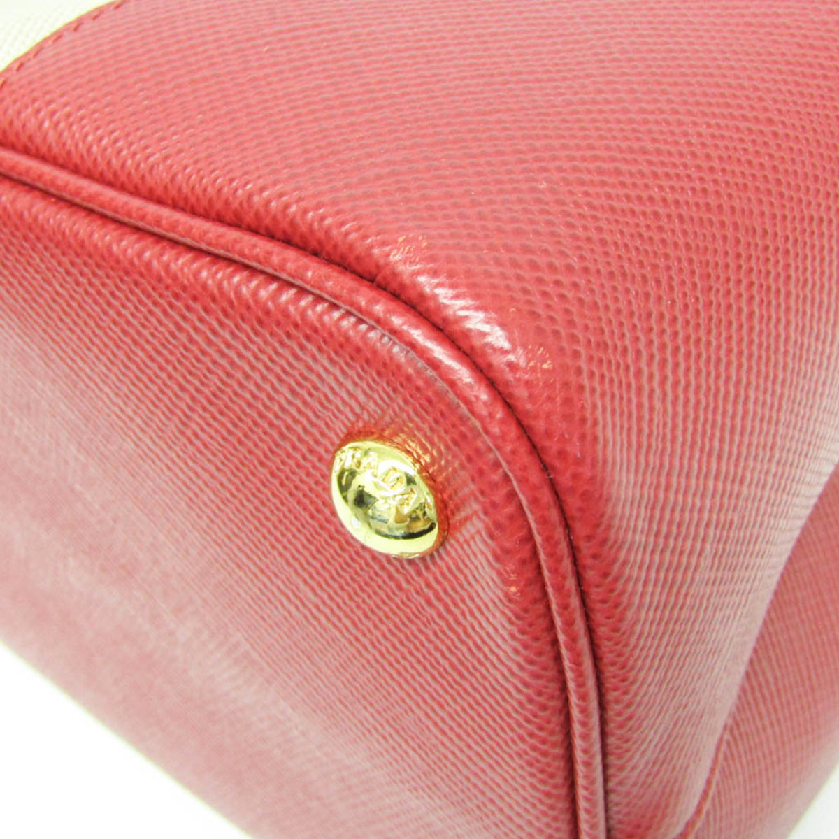Prada Cuir Double Canvas and Saffiano Leather, Beige, Canvas, Tote Bag