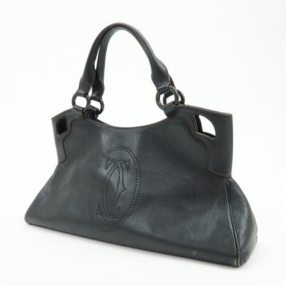 Cartier Marcello Leather, Black, Leather, Handbag