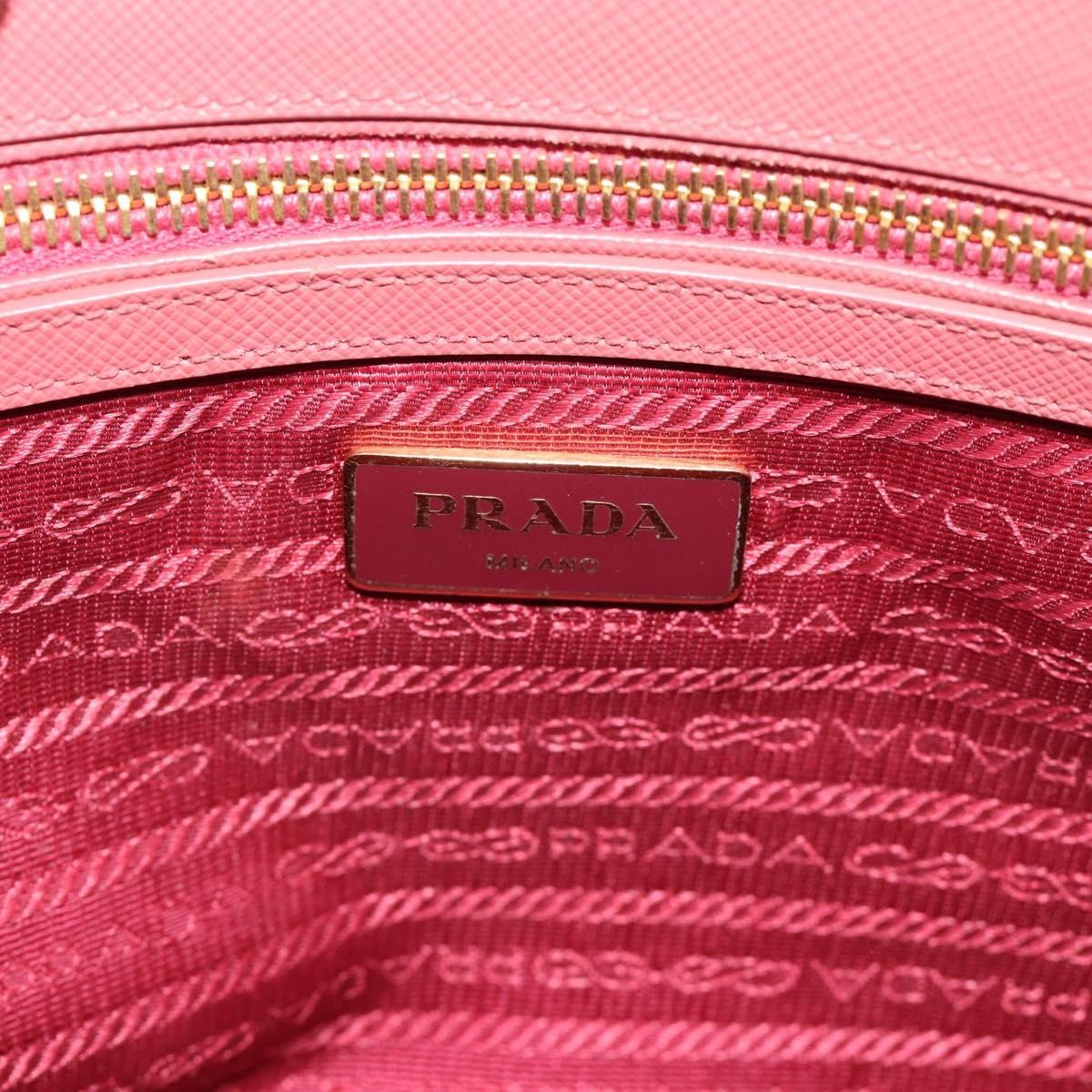 Prada Galleria Double Zip Saffiano Leather, Pink, Leather, Tote Bag