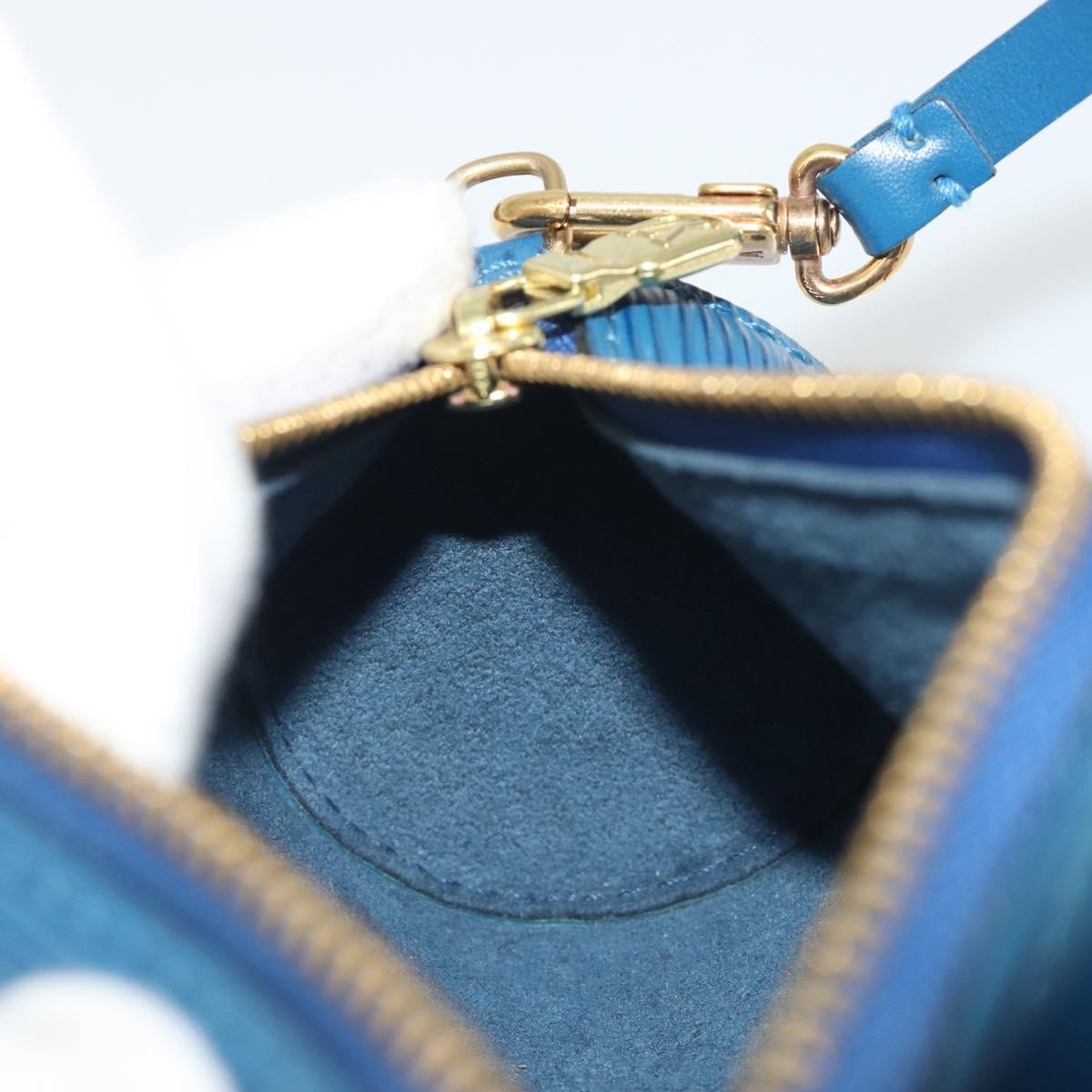 Louis Vuitton Soufflot Pochette Epi Leather, Blue, Leather, Clutch