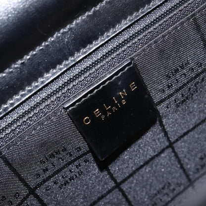 Celine Top Handle Leather, Black, Leather, Handbag