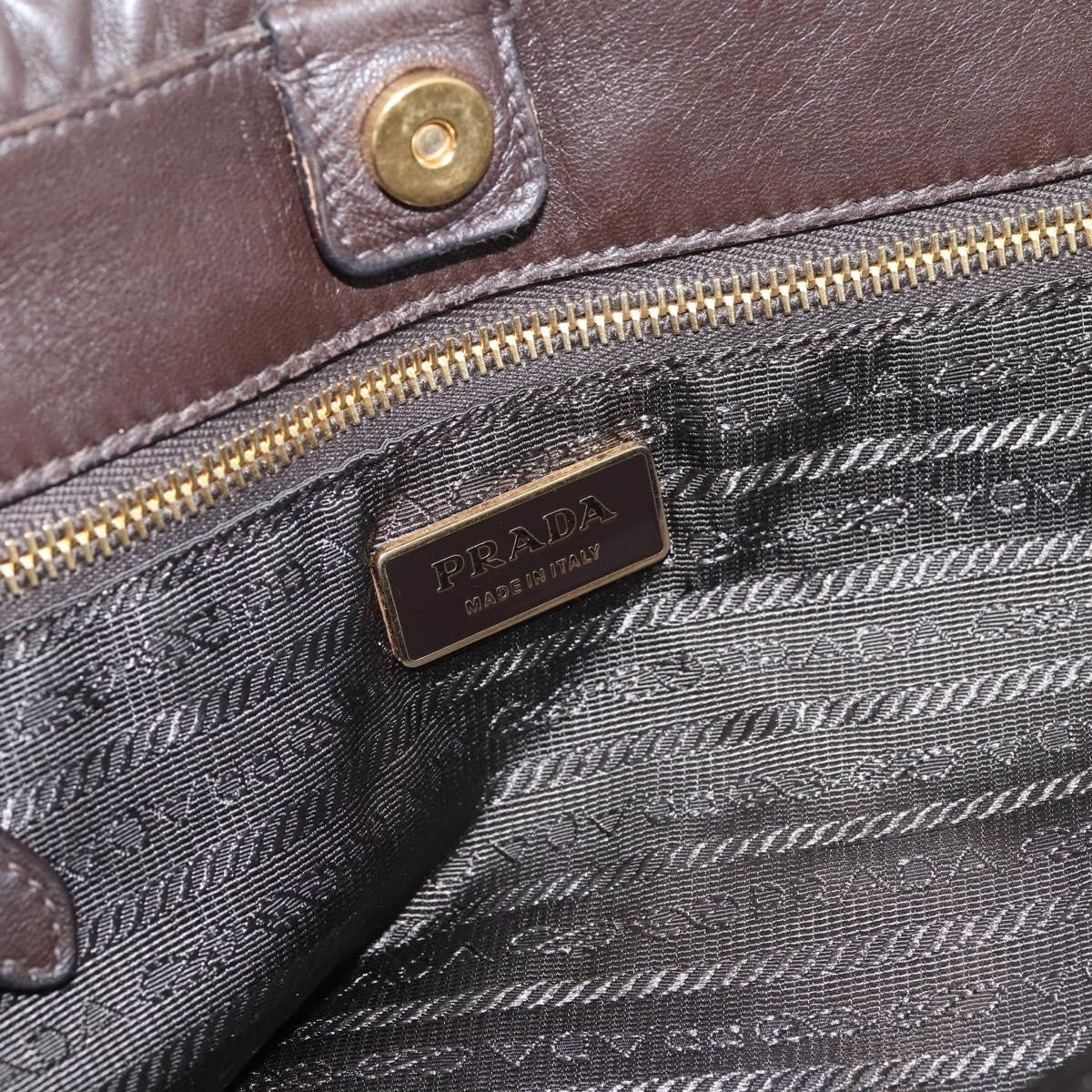 Prada Gaufre Nappa Leather, Brown, Leather, Tote Bag