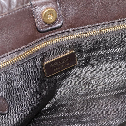 Prada Gaufre Nappa Leather, Brown, Leather, Tote Bag