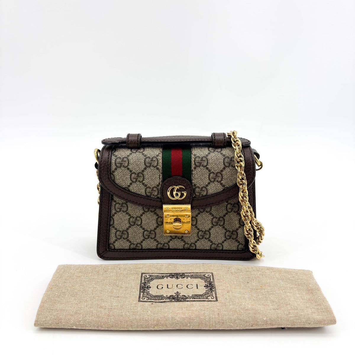 Gucci Ophidia GG Coated Canvas and Leather, Brown, Canvas, Backpack